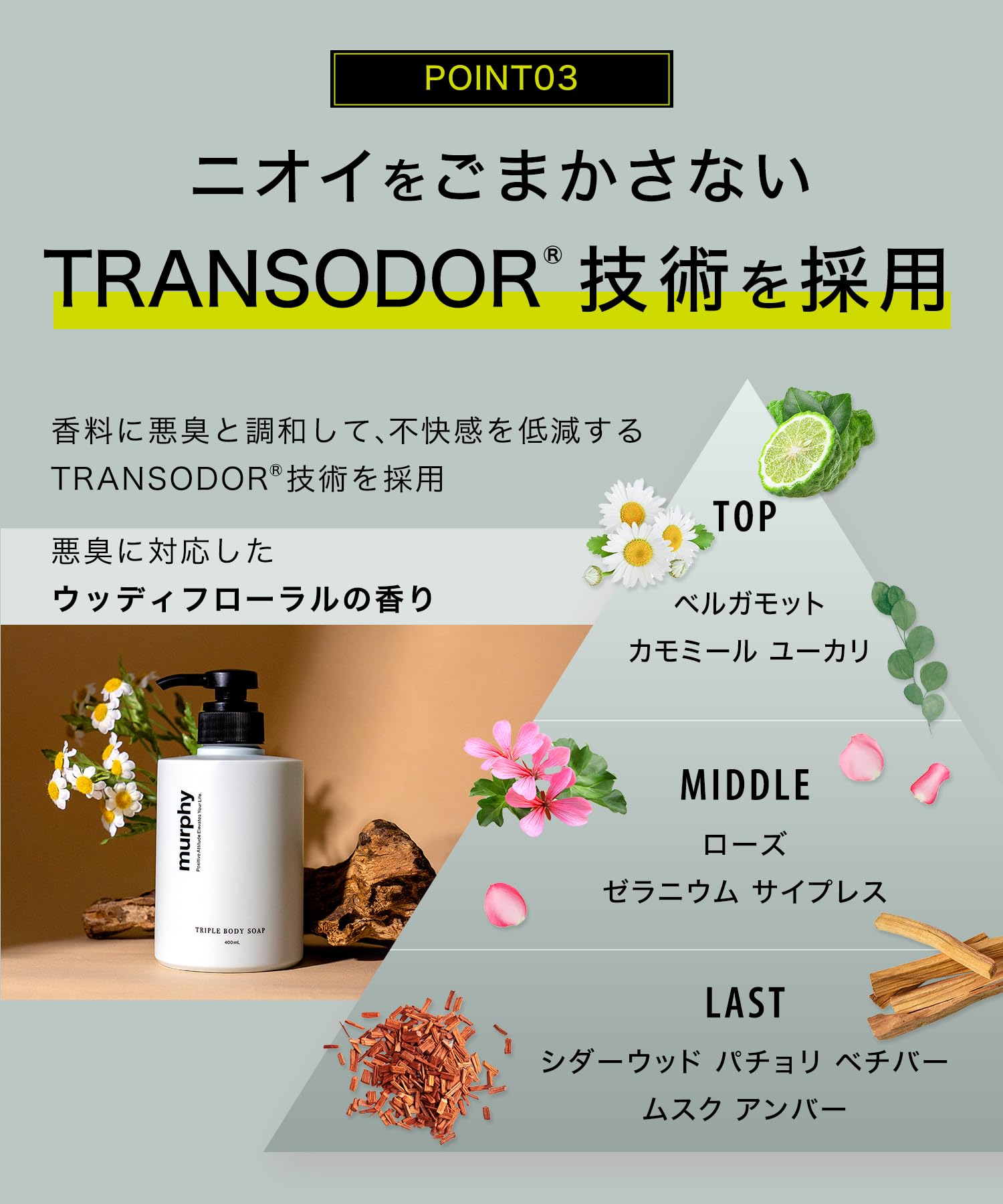 Amazon | murphy マーフィー | 薬用トリプルボディソープ400ml (1本